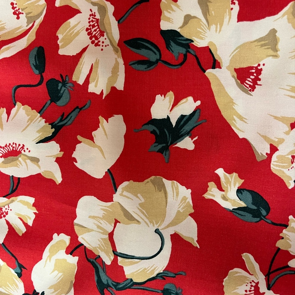 2/$20 -Red & Cream Floral Ruffled Casual Summer Dress / Resort Wear / XS - Picture 6 of 7